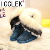 Women Slip on Flat Cotton Shoes Women Light Ankle Boots Female White 2023 Winter Super Warm Snow