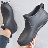 Boots Women's Rubber Anti-skid Colorful Unisex Ankle Boots Lightweight Slip on Shoes 2023 Fashion Water-proof Drop