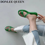 Wedge Slippers Female Slide Women Casual Flip Flops Brand Sandal 2023 Luxury Soft Flat Beach Shoes Green Sandalias