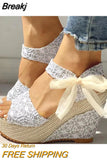 Lace Leisure Women Wedges Heeled Women Shoes 2023 Summer Sandals Party Platform High Heels Shoes