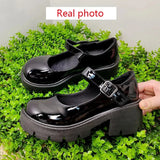 shoes heels Leather Shoes Women Casual Oxford Loafers Thick Bottom Ladies Wedge Lolita Shoes Mary Jane shoes Women