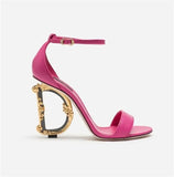 Heels Luxury Sandals For Women Shiny Sequins Denim Gladiator Sandals Genuine Leather Dance Party Wedding Shoes Summer