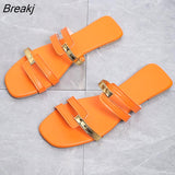Open-toe Slippers Women Slingback Sandals 2023 New Women's Shoes Summer Flats Casual Flip Flops Dress Shallow Female