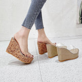 New Summer PVC Transparent Platform Wedges Sandals Women Fashion High Heels Female Summer Shoes