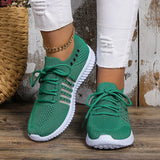 Women Mesh Breathable Tennis Sneakers 2024 Lace-Up Platform Running Shoes Woman Comfortable Thick Sole Work Fitness Sneakers