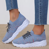 Lightweight Slip On Platform Sneakers Women Fashion Colorful Knitted Sock Shoes Woman Casual Running Walking Shoes