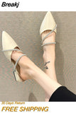 Women's New Summer Mules Slippers Sandals Female Fashion Rhinestones Pointed Square Heel Outside Slippers Zapatillas