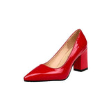 New Style Pointed Sexy Thick Heel Shoes Solid Color Fashion Versatile Shoes Wedding Banquet Celebrity Style Talon