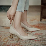 Women's Chunky High Heel 6.5CM Pumps 2023Spring/Autumn Square Toe French Retro Casual Professional Shoes Zapatos Mujer De