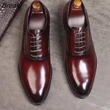 Mens Formal Shoes Genuine Leather Oxford Shoes For Men Italian 2020 Dress Shoes Wedding Laces Leather Business Shoes