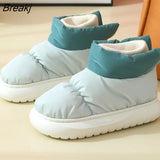 Fur Slippers Women Plush Warm House Slippers Slip on Flat Soft Casual Shoes Slides Couple Cotton Indoor Home Floor