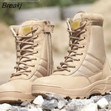 Men Boots Winter Outdoor Leather Military Boots Breathable Army Combat Boots Plus Size Desert Boots Hiking Shoes
