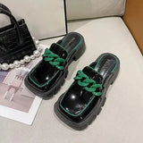 Women's Sneakers With Platform Shoes Thick Sole 2023 Casual Leather Low Fabric Mules Rubber Concise Square Toe Rome