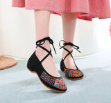 Breakj Lace Dance Shoes Beef Tendon Embroidered Summer Sandals Single Shoes