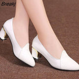 women fashion high quality snake skid pattern black pu leather office shoes lady cool high heel pumps for party