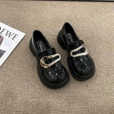 Shoes Women's Shoes 2024 Spring New Style Thick Soles, Thick Heels, Black Shoes, Jk Mary Jane Shoes, Single Shoes, Small Leather