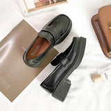 black Loafers women Student Uniform Small Leather Shoes flats Retro British Style Fashion Women's Single Shoes Mary