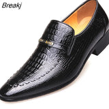 Shoes Mens PU Luxury Crocodile Pattern Men Business Dress Shoes Casual Social Shoe Male Wedding Footwear Zapatos