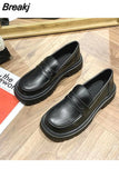 Womens Loafers Shoes Shallow Mouth Clogs Platform Oxfords Slip-on Female Footwear Round Toe British Style Casual Sneaker