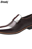 Men's shoes Leather Embossing Classic Fashion Luxury men shoes Wear-resistant Non slip Mans footwear Anti-slip Black