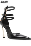 Heel Shoes For Women Slingback Summer Pointed Toe Ladies Sandals Stiletto Sexy Nightclub Party High Heels Single