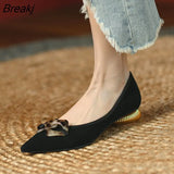 22023 French Style with Retro Metal Buckle Pointed Flat Single Female Leopard Print Flat