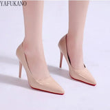 Black Sexy Stiletto High Heels Classic Womens Pumps 6cm/10cm Party Wedding Shoes Fashion Pointed Toe Red Sole Single