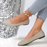 Fashion Slip on Loafers Breathable Summer Ballet Shallow Flats Women Soft Bottom Pointed Toe Boat Shoes Plus Size