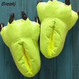 Soft Indoor Floor Slippers Women Winter Men Children Shoes Paw Funny Animal Christmas Monster Dinosaur Claw Plush