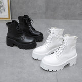 Breakj With Martin Boots Women 2023 Early Autumn New Net Red Thick And Thick Bottom Locomotive Boots Martin