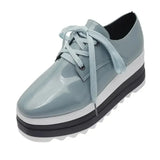 Breakj New Women Flat Platform Shoes Slip on Moccains Ladies Casual Shoes Woman Thick Sole Brogue Creepers Frenulum