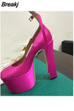 Heels Women Pumps Elegant Patent Leather Office Lady Shoes Luxury Brand High-heeled Female Platform Shoes Summer 2023