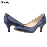 Women Pumps Spring Autumn New Styles Big Size Low Heels Fashion Sexy Round Toe Faux Crocodile Woman Office