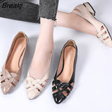 Summer Shoes Women Flats Weave Slip on Flat Shoes Cut outs Boat Shoes Ladies Pointed Toe Low Heels Loafers Zapatillas