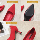 Women Pumps Summer Shoes Thin High Heels Sexy Pointed Toe Slip-on Wedding Party Brand Fashion Shoes For Lady Female