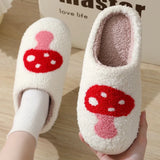 Pattern Fur Slippers for Women 2023 Winter Soft Plush Home Cotton Slippers Woman Comfy Warm Indoor Bedroom Slides