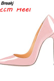 rose light pink elegant classic stiletto high heels shoes 12cm pumps pointde toe sexy wedding party QP066