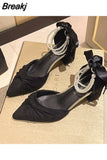 Toe Sandals Black Shoes for Women Buckle Strap All-Match Clear Heels Sexy Beige Velvet Fashion Stiletto Comfort Girls