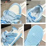 Women's Platform Vulcanized Shoes 2024 Spring Colorful Kawaii Casual Shoes Women's Board Shoes Round Toe Lace-up