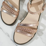 Women's Braided Sandals Summer 2024 Flat Sandals Woman Shoes Elegant Girls Sandalias Dress Shoe for Student Plus Size