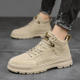 Qulity Men's Boots Anti-Slip Comfortable Military Work Boot Spring Winter Men Shoes High Top Motorcycle Ankle