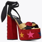 Women's Sandals High Platfrom Chunky Heels Shoes Summer Peep Toe Ankle Strap High Heels Party Shoes Sandalia