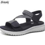 2023 New Women Sandals Platform leather Ladies Sandals Comfortable Flat Sandals Open Toe Beach Shoes Woman