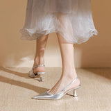 Breakj Silver Pointed High-Heeled Women 2025 Summer New Set Small Fresh Thin Heel Head With