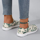 Canvas Print Women Flat Shoes 2023 Autumn Lightweight Slip On Loafers Woman Comfortable Outdoor Casual Sneakers Big