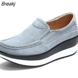 Fashion Leather Soft Bottom Tassel Women's Single Shoes Spring and Summer Thick Bottom Wedge Heel Women Hollow Light