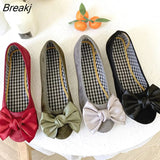 Women Boat Shoes Loafers Bow Casual Shoes Woman Flats Slip on Flat Shoes Candy Color Breathable shoes Espadrilles Big Size