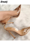 PVC 12cm high heel pointed toe high-heeled shoes women's shoes party wedding 10cm 8cm QP187