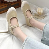 2023 Shoes Ballet Flats Classic Shoes Women's Basics Solid Color Buckle Casual New Fashion Round Toe Ladies Flats