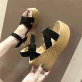 Comfortable Walking Shoes Sandals for Women Wedge Heel Summer New Fashion Platform Thick Bottom